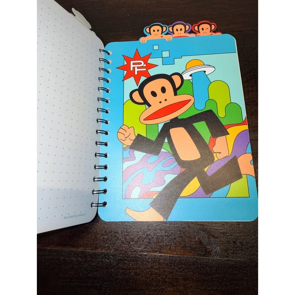 Paul Frank Julius the Monkey Spiral Notebook Dot Grid‎ Journal with Tabs